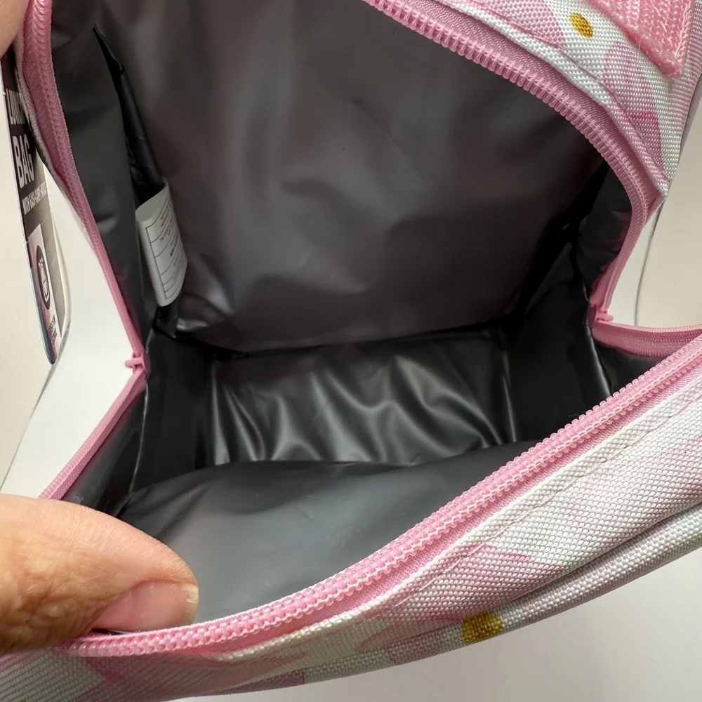 NWT Tal Pink & White Hearts Insulated Lunch Box, Kids Lunchbag‎